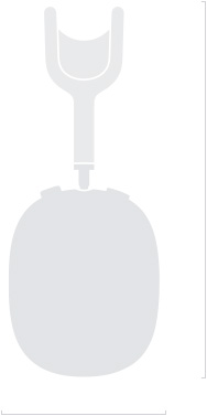 Ilustração da lateral dos AirPods Max mostrando a altura de 187,3 milímetros e a largura de 83,4 milímetros