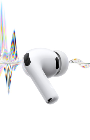 AirPods Pro 3, brancos, com microfone com cancelamento de ruído, adaptador de silicone e haste curta