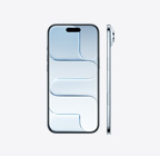 Phone Air, pohled zepředu, blankytně modrá barva, Dynamic Island uprostřed nahoře, pohled z boku, velmi tenký profil, boční tlačítko, ovladač fotoaparátu